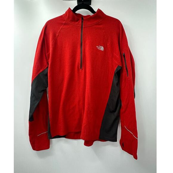 The North Face Flight Series Men's Red Pull Over Zip Up Fleece Sweater Size XL - Picture 1 of 7